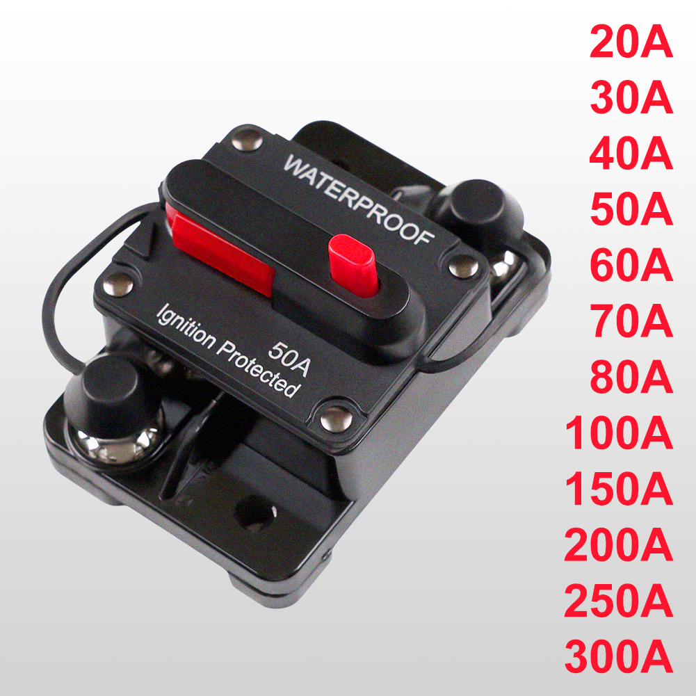 12V 24V DC Home Solar System Waterproof Circuit Breaker Reset Fuse Inverter 20A 30A 40A 50A 60A 60A 80A 100A 150A 200A 250A 300A