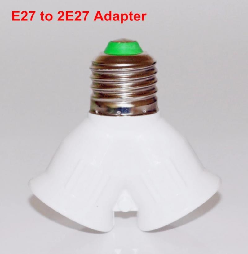 Schroef E27 LED Base Light Lamp Socket E27 naar 2-E27 Splitter Adapter lamphouder E27 Socket Lamphouder