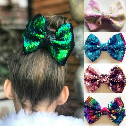 Schattige babymeisjes glitter pailletten strik haarspeld strik haarspeld hoofddeksel