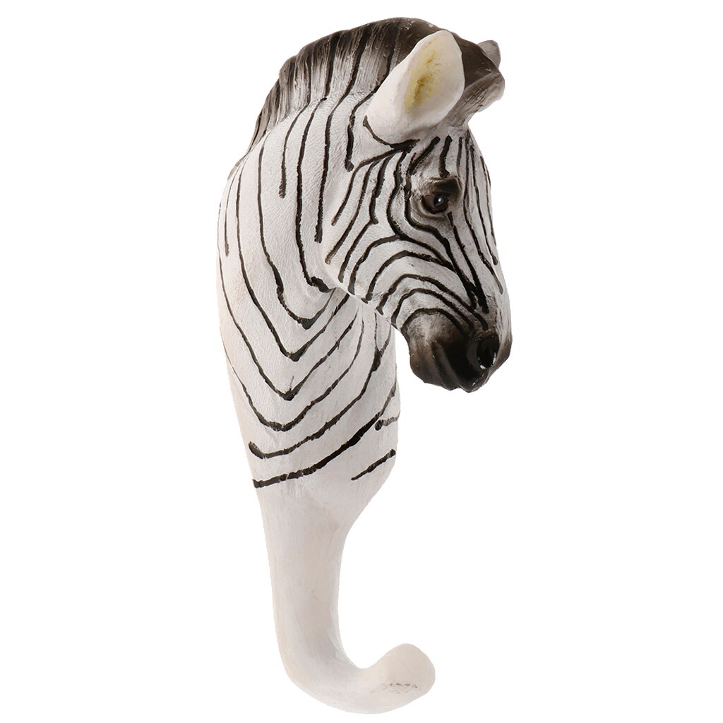 Crochet mural Animal Vintage | Girafe zèbre éléphant tête, crochet par succion pour fenêtre, forte aspiration, cintre chapeau vêtements manteau, support de suspension: Zebra