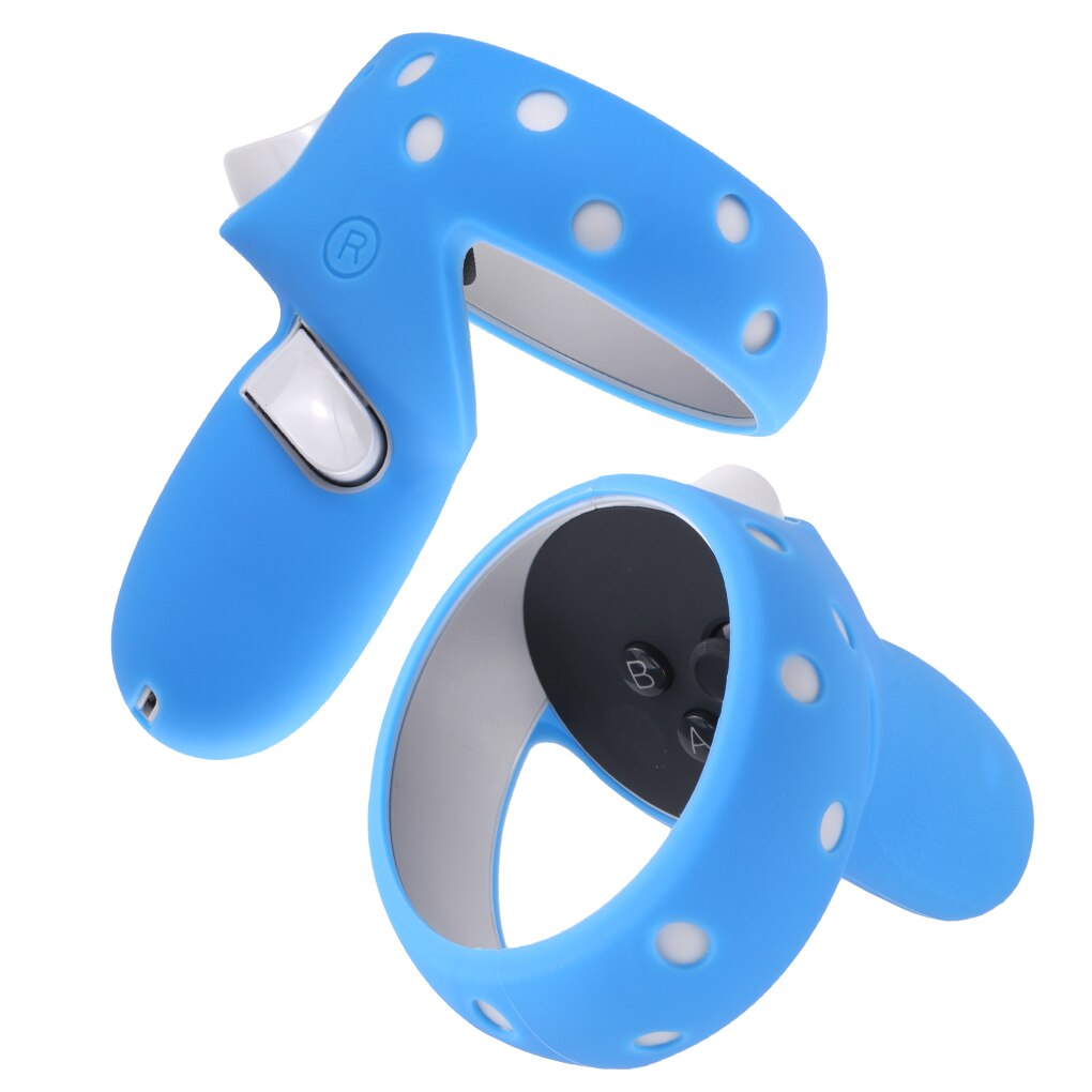 Vr Headset Cover Silicone Vervangbare Vr Handvat Cover Volledige Protector Vervanging Voor Oculus Quest 2, grijs/Blauw/Zwart/Rood