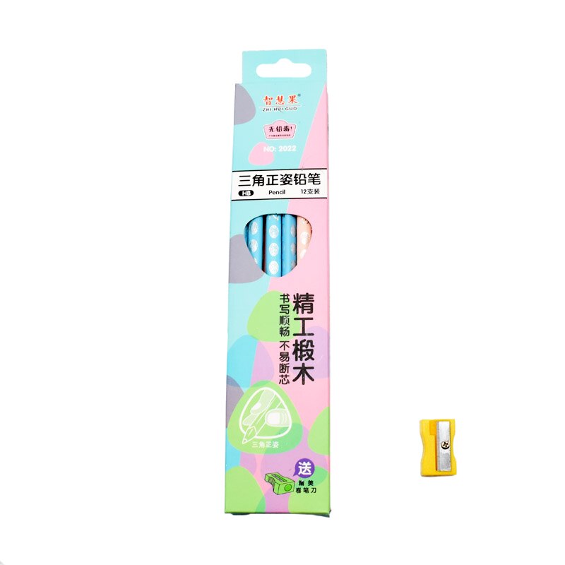 12pcs Student standard pencil Student school pen environmental plastic Shell HB Pencil Learning office stationery supplies: A