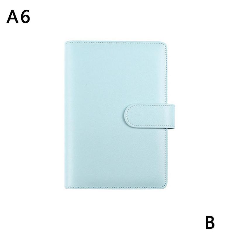 A5/6 Macaron Losbladige Hand Boek Ringband Notebook Pu Leuke Wekelijkse Maandelijkse Briefpapier Dagboek Notebook Multifunctionele pla X6t8: B