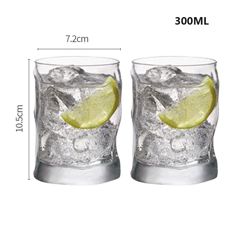 2pcs/300ML glass Cups Cold and transparent Water Cups couples Drinking utensils Wine Cup Bar Hotel Party Drinking ware: Transparent 2pcs