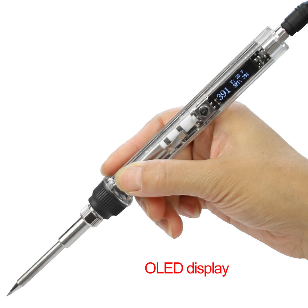 T12 OLED Electric Soldering Iron Adjustable Temperature Digital Display Soldering Iron With T12 Tips DC 12-24V Power Supply
