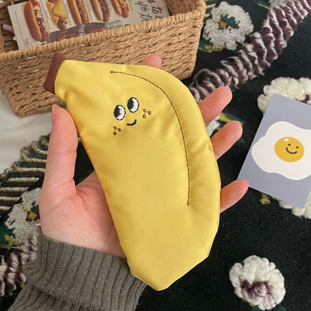 Coin Pouch Canvas Coin Purse Mini Storage Bag Korean Style Banana Wallet Small Wallet Coin Bag Earphone Storage Bag