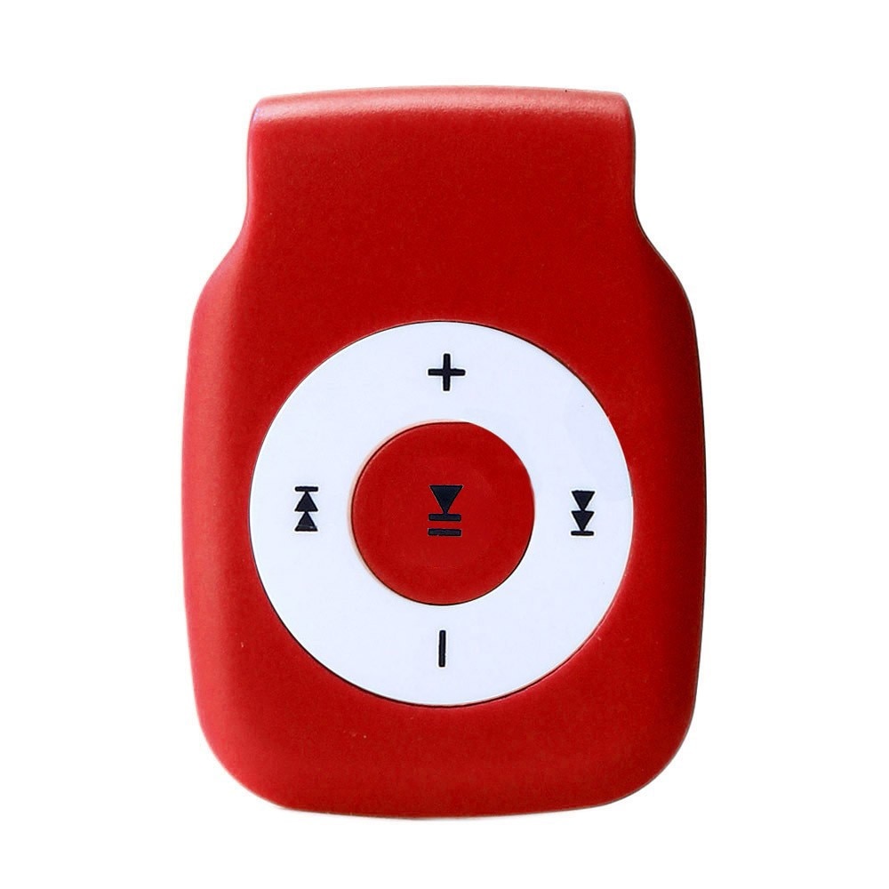 Odtwarzacz MP3 Clip Metal Plastik - Slot na Kartę Micro SD TF - Sportowy Odtwarzacz Muzyki: Czerwony