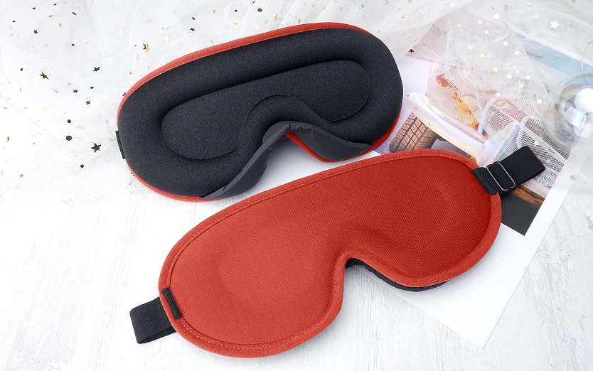 3D Slaapmasker Traagschuim Blokkeren Licht Slaapmasker Oogschaduw Blinddoek voor Oog Slaapmasker Slaaphulpmiddel Gezichtsmasker Ooglapje: Rood
