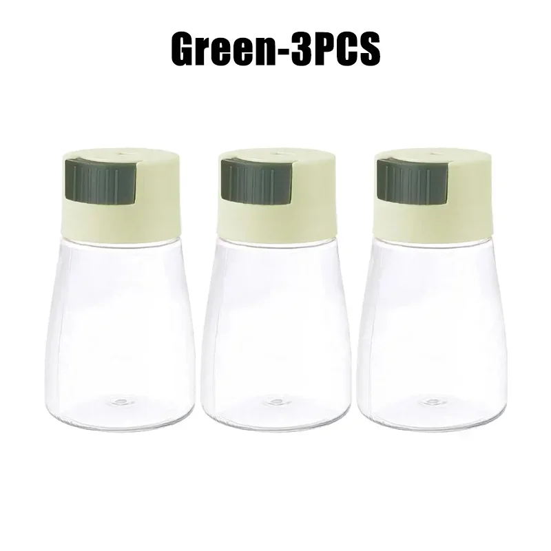 Quantitative Press Salt Shaker Sealed Seasoning Jars Adjustable Measurable Control Spice Containers Kitchen Cooking Essentials: Dark Grey