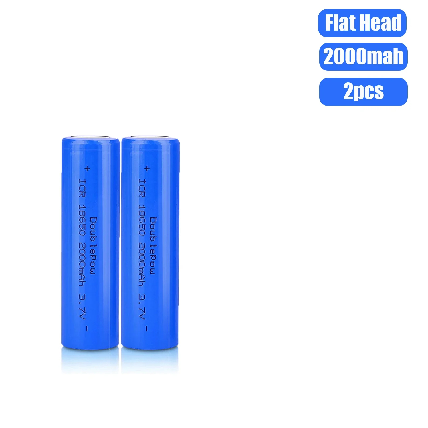 High-Capacity 18650 Rechargeable Battery 2000mAh 3.7V Li-Ion Battery for Flashlight Electric Doorbell Electric Toys: GRAY