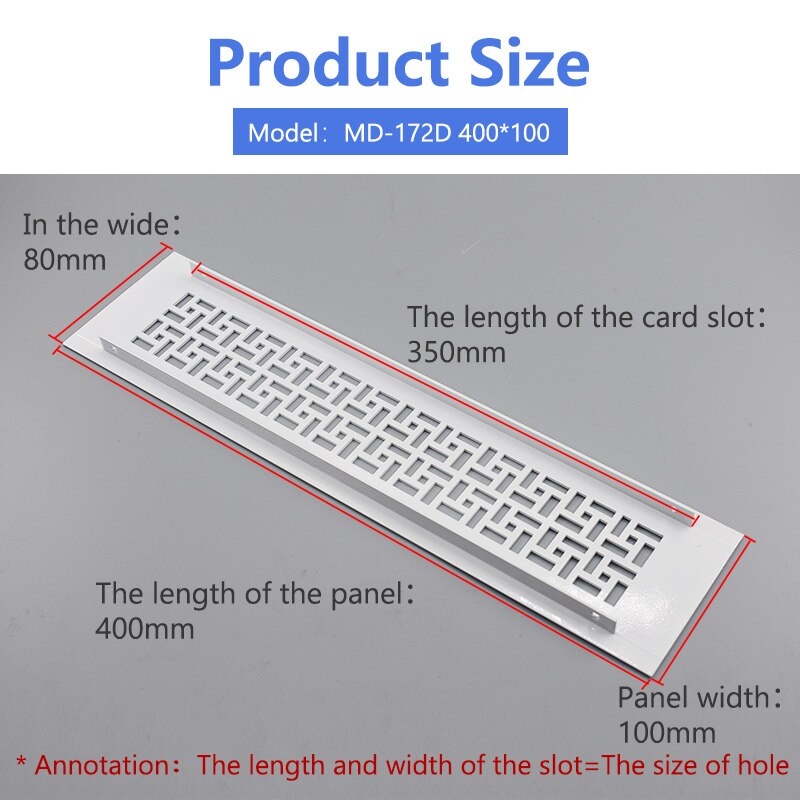 400X100mm Aluminum Alloy Vents Perforated Sheet Air Vent Perforated Sheet Web Plate Ventilation Grille Vents Perforated Sheet