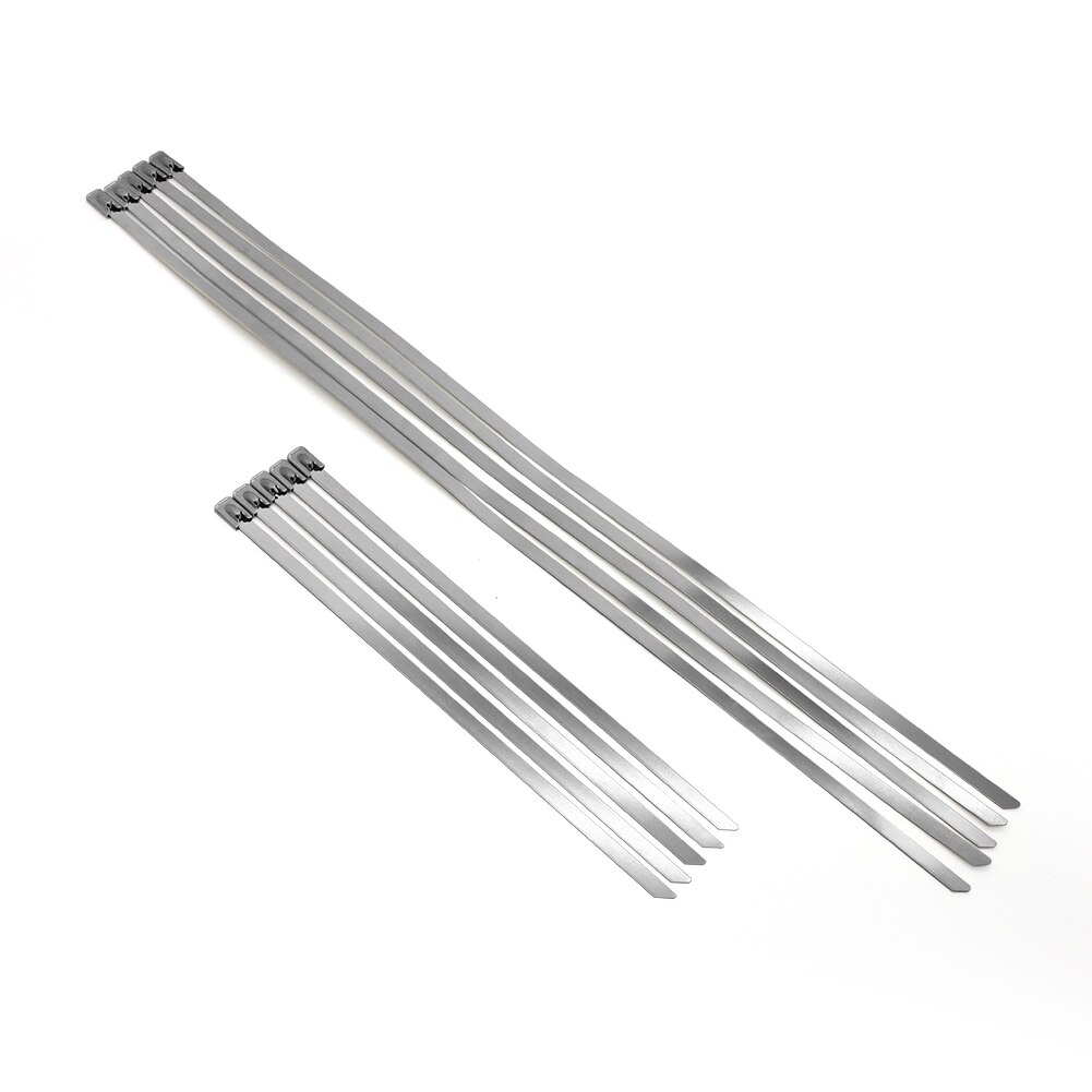 40PCS Cable Ties Stainless Steel Self-Locking Metal Wrap Locking Ties Zip Ties Coated ATV Auto Joint Clamp Banding Tools Twist