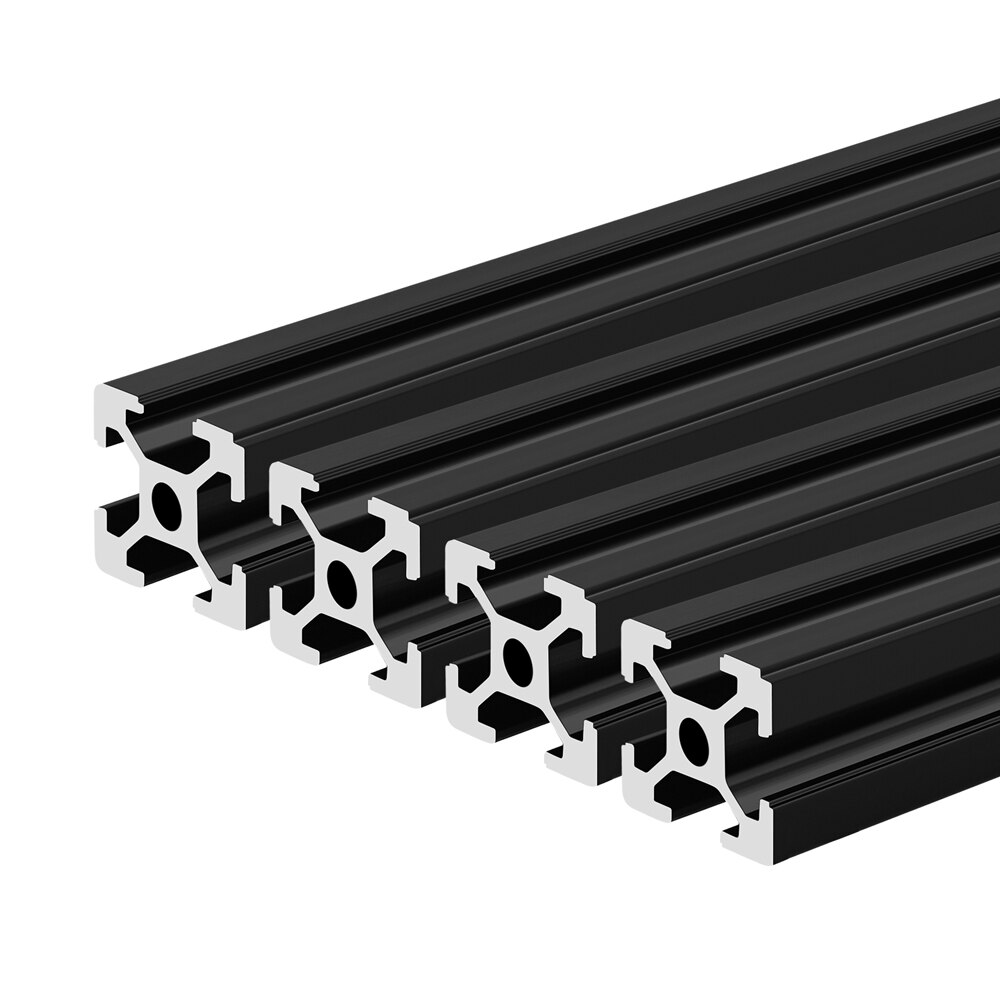 1PC BLACK European Standard Anodized Aluminum Profile Extrusion 300mm - 550mm Length Linear Rail 500mm for CNC 3D Printer
