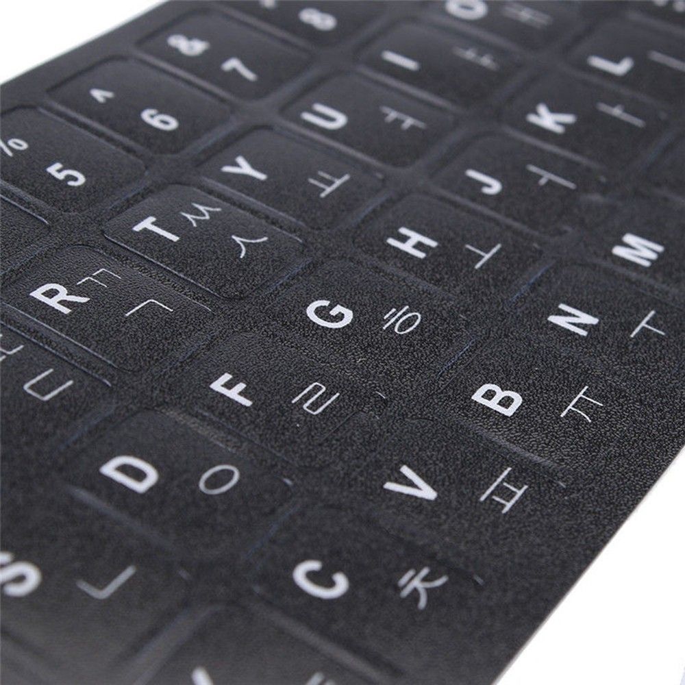 Koreanske hvide bogstaver standard tastatur klistermærker til bærbar computer tastatur udskiftning beskyttende film dekoration