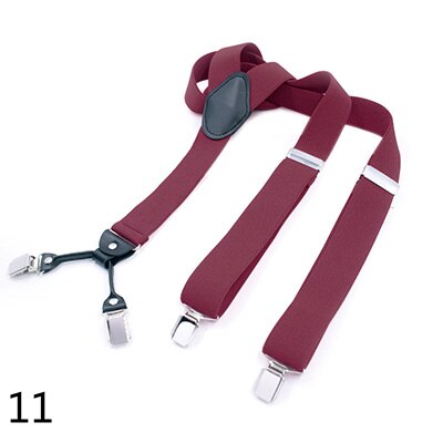 Deepeel 1pc 3.5X125cm Men Suspenders Adult 4 Clips Strap Multicolor Clip Buckles Elastic Male Jockstrap Business Accessories: 11