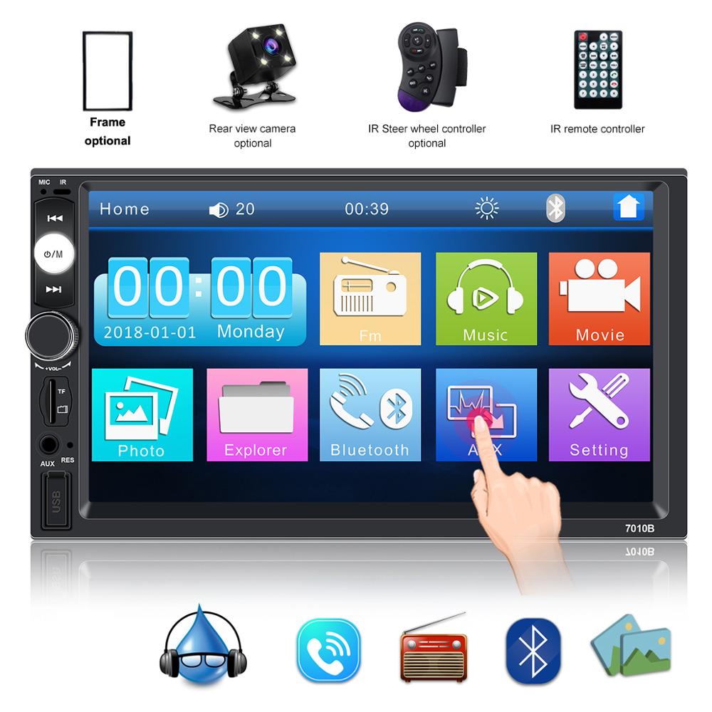 Car Stereo 12v car radio tuner 2 Din 7 inch Touch Screen Bluetooth Multimedia auto audio autoradio MP5 Support Rear View Camera