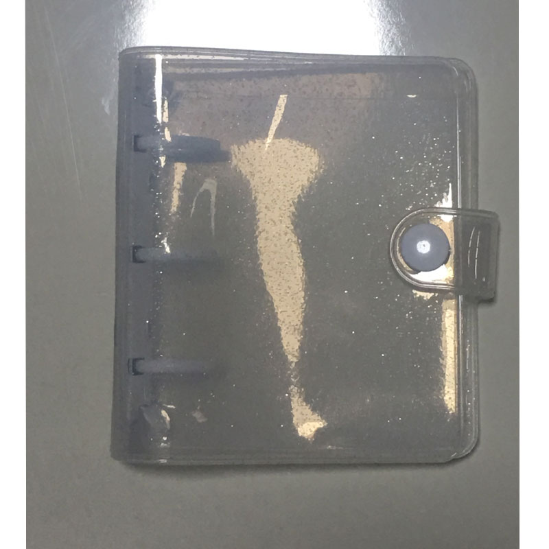 Transparent Star Pink A8 Mini Notebook 3 Hole Planner Binder Spiral Personal Journal clear Shell: NO7