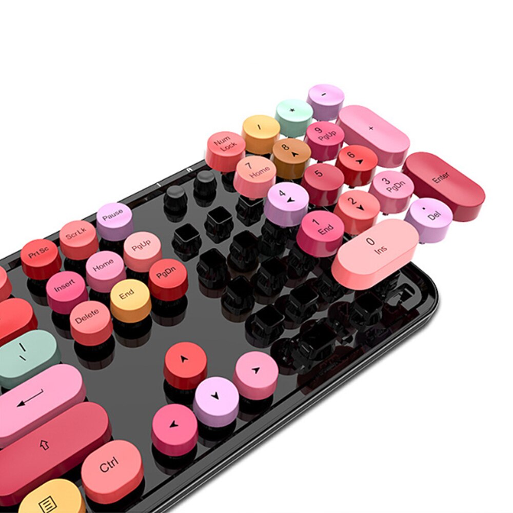Kit clavier et souris sans fil multicolores 2 en 1, 1600DPI, émetteur-récepteur de signal USB étanche, adapté aux jeux et ordinateurs portables de bureau à domicile
