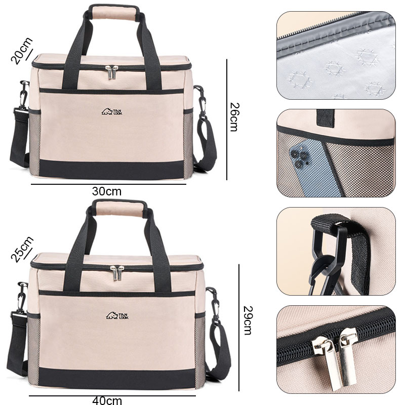 Large Capacity Cooler Bag With Hard Liner Insulated Picnic Lunch Bag Box Cooling Bag For Camping Bbq Family Outdoor Activities