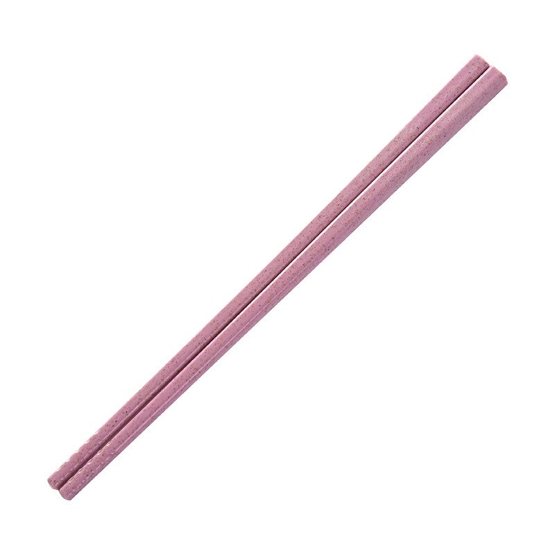 1 Pairs Non-slip Wheat Straw Chopsticks Household Reusable Wheat Straw Chopsticks Kitchen Tools Tableware 18.5cm: pink