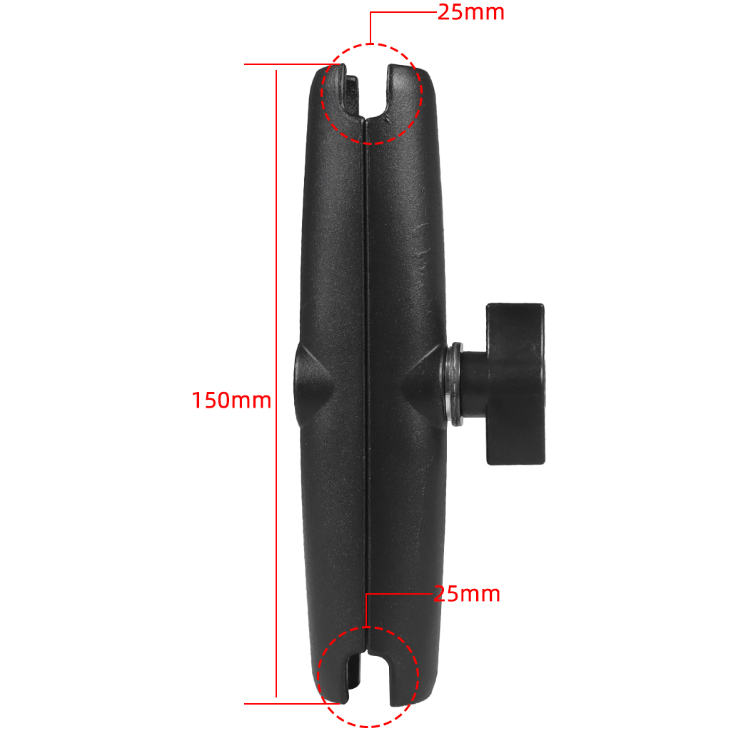Aluminium Dubbele Socket Arm voor RAM Mounts 5.5 cm 9.5 cm 15 cm Camera Verlengarm 1 "Balhoofd Mount Adapter Pole: grijze kleur