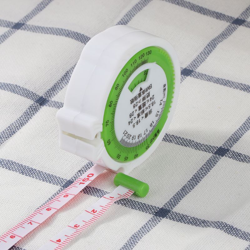Bmi kroppsmassindex infällbart tejp 150cm mått miniräknare diet viktminskning måttband verktyg