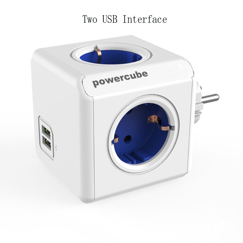 Smart Home Power Cube Socket EU Plug 4 Outlets 2 Usb-poorten Adapter Power Strip Extension Adapter Multi Stekkerdoos: TWO USB Interface