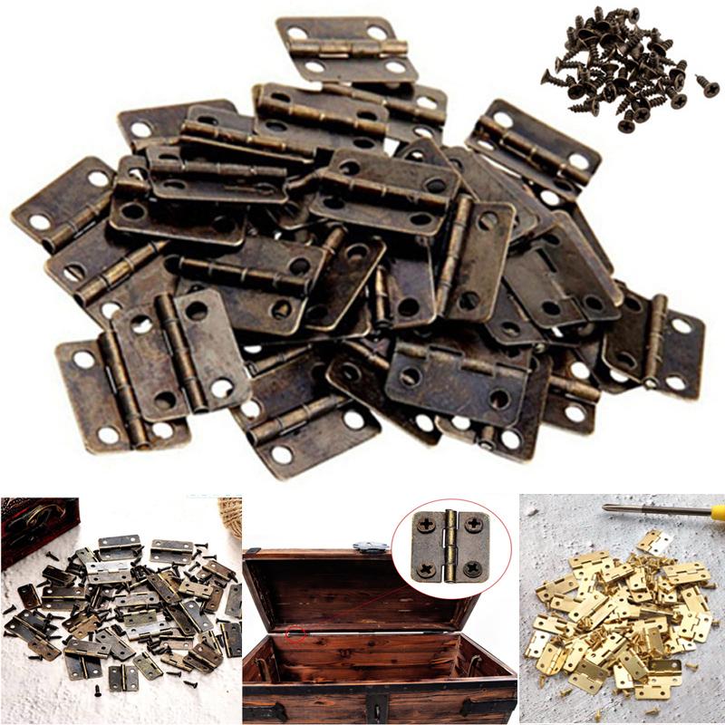 10 Stück Metallscharnier für Haus Miniatur Schrank Möbelbeschlag Home Hardware Mini verlängert Antik Messing Bronze Schmuck