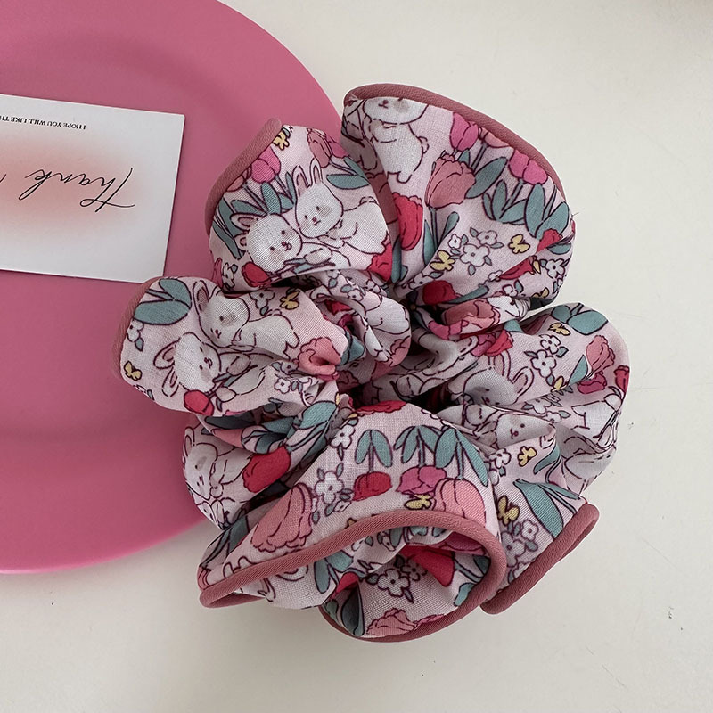 Ins Floral Dieren Patroon Elastisch Haar Scrunchies Stof Headrope Haaraccessoires: Lavendel