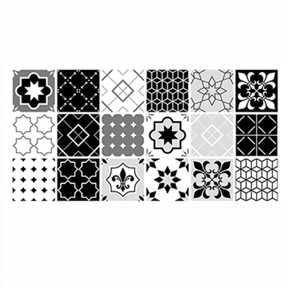 Mosaic Retro Wall Sticker Floor Sticker Wall Decals Waterproof Tile Sticker for Kitchen Bathroom Living Room 100x50cm