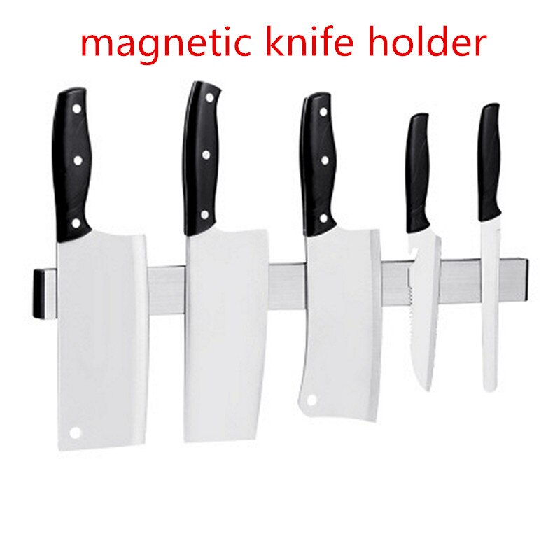 Væg knivholder miljøvenlig rustfrit stål køkken magnetisk hvilestativ til knive bar opbevaring blok kniv