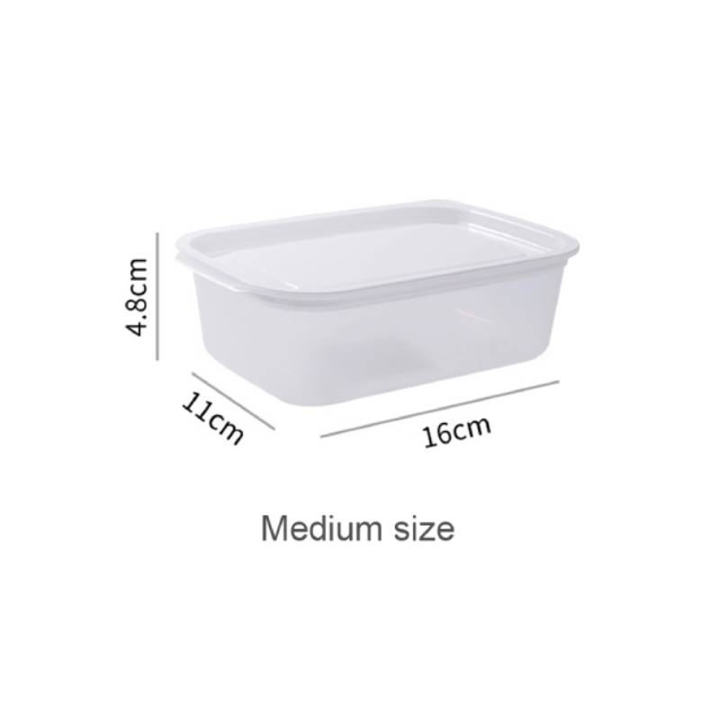 Kitchen Plastic Storage Boxes Fridge Space Saver Organizer Home Food Transparent Container Refrigerator Microwaveable Storage: 450ml