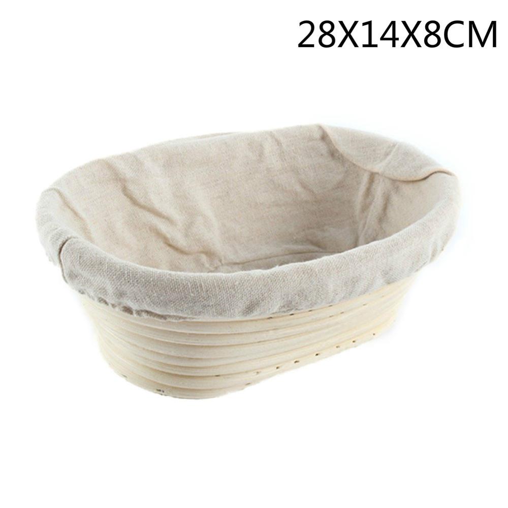 Banneton Proofing koszyk na chleb okrągły owalny do pieczenia ciasta patelnie udowadniające Rattan koszyk na chleb fermentacja z płócienna torba: 28X14X8CM