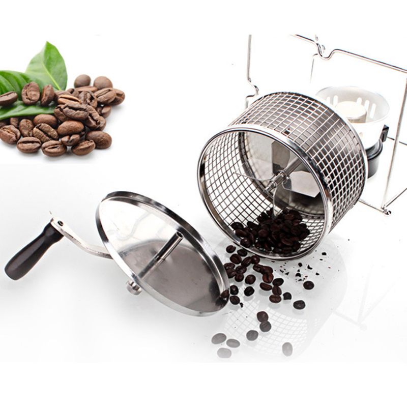 Protable Manual Handy Coffee Bean Roaster Set Stainless Steel Mill Hand Crank Equipment Accessories