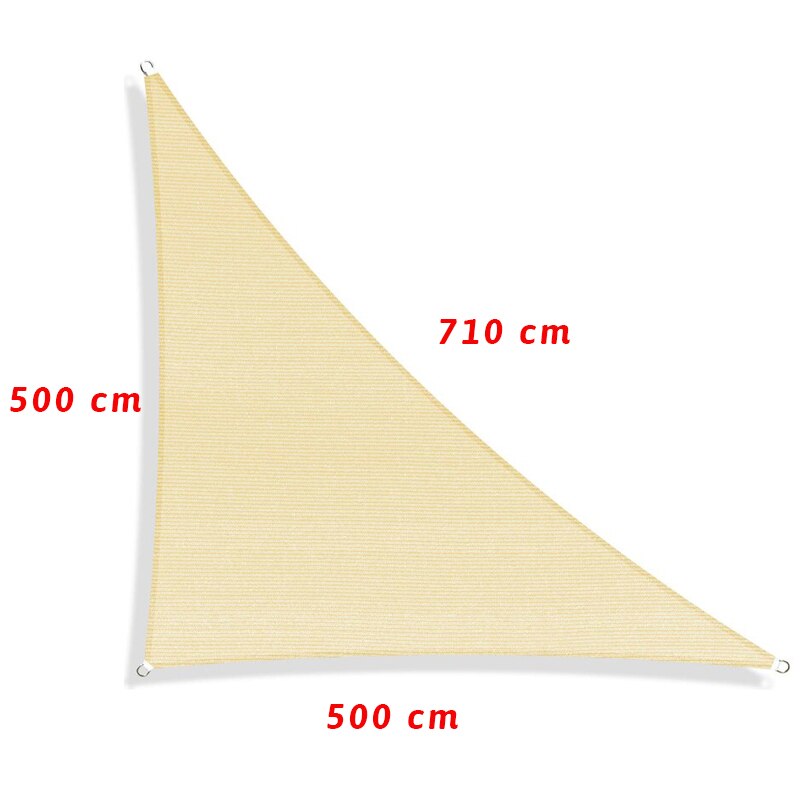 Sonne Sonnensegel Wasserdicht Dreieck Baldachin Sand Im Freien UV Sonnenschirm Segel für Terrasse Hof Hinterhof Garten Rasen Garten: Sand 5x5x7.1m
