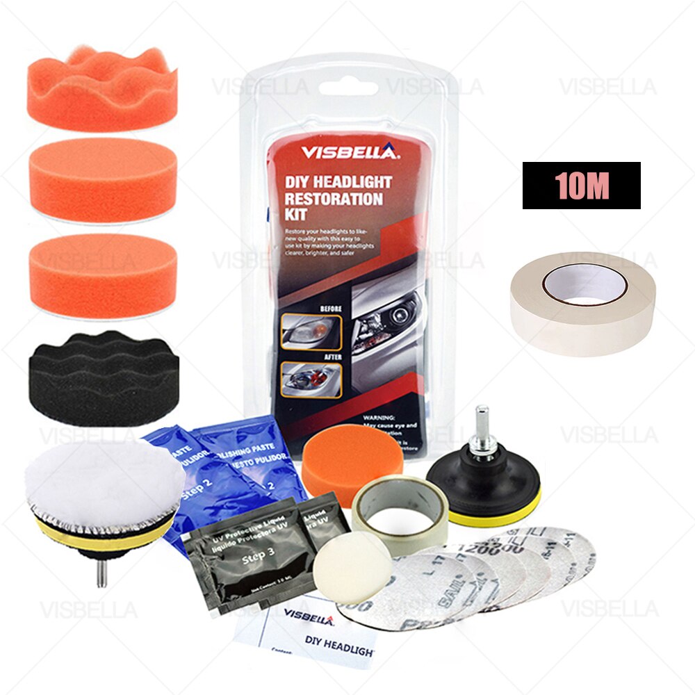 VISBELLA Scheinwerfer Restaurierung Bausatz Polieren Scheinwerfer Aufheller DIY Auto Licht Linsen Tiefe Sauber Auto Scheinwerfer Reparatur Einfügen setzt: Scheinwerfer 4