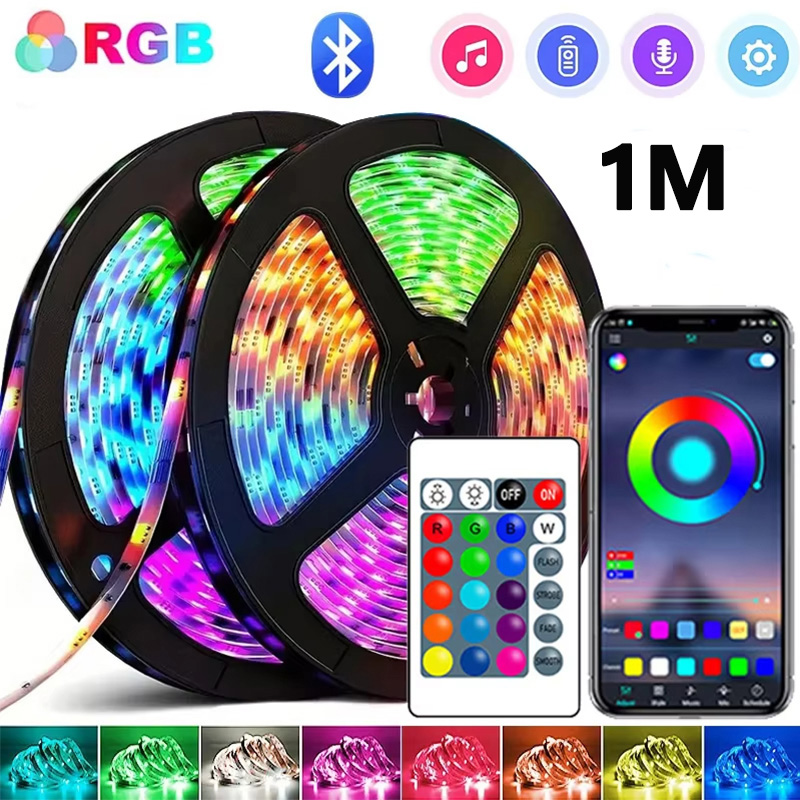 1M-30M RGB LED-striplicht Bluetooth APP Controle Kleur veranderend licht Flexibele LED-lamptape voor TV-achtergrondverlichting Kamerdecoratie: Bundle1