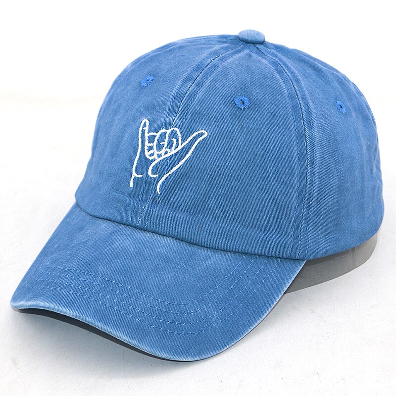 Vinger Vader Hoed Mode 100% Katoen Gewassen Borduurwerk Baseball Cap Verstelbare Hiphop Snapback Hoeden Voor Mannen Vrouwen: Blauw