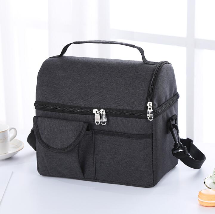 Anawishare Dikker Opvouwbare Koeltas Isolatie Thermische Lunchbox Picknick Eten Drinken Verse Houden Container Draagbare Ice Pack: black