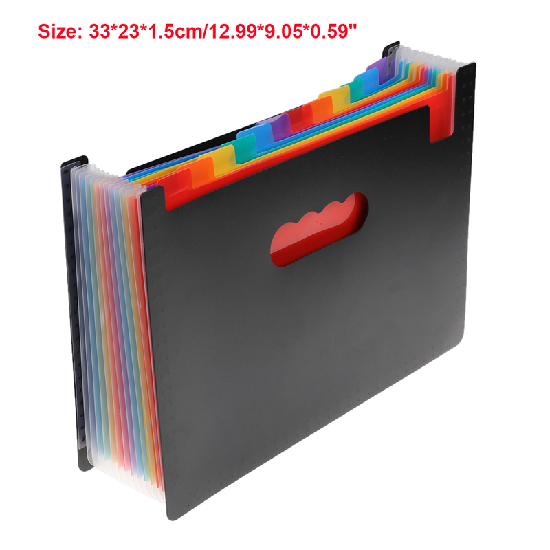 12/24 Pockets Expanding File Folder A4 Organizer Portable Business File Office Supplies Document Holder Carpeta Archivador: 12 without Cover