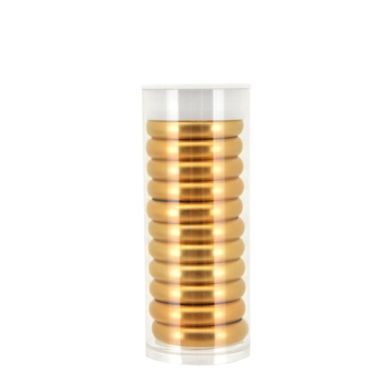 Anillas de Metal para encuadernación, anillas de 38mm con agujero De Seta para hojas sueltas, Accesorios para cuaderno, anillas de encuadernación, planificador de anillas de disco de Metal, 11 Uds.: Gold