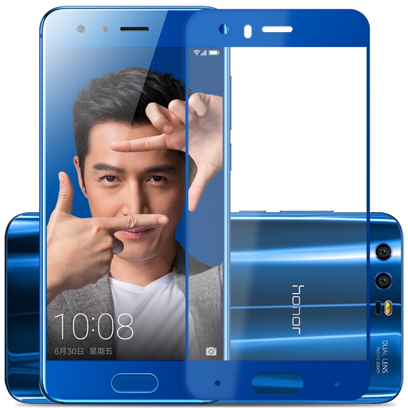 Für Huawei honor 9 glas gehärtetem für Huawei ehre 9 screen protector volle abdeckung 2,5 D grau für Huawei honor9 glas film 5,15