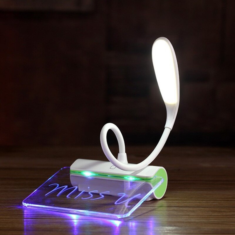 Usb Vouwen Message Board Bureaulampen Mini Opladen Touch Tafellamp Creatieve Led Leren Oogbescherming Groen