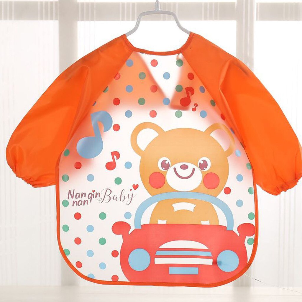 Baby Boy Bibs Waterproof Long Sleeve Feeding Bib Apron Pocket Girl Bibs Kids Burp Cloth Feeding Bib Child Apron Smock