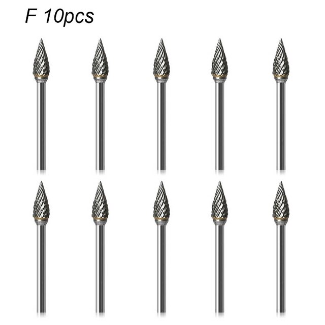 Haste de metal desenho carboneto tungstênio fresa ferramenta rotativa rebarbas duplo diamante corte rotativo ferramentas dremel moagem elétrica: F