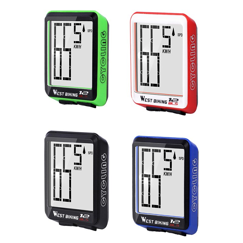 WEST BIKING Wireless Bicycle Computer Large Digital Bike Computer Odometer Speedometer Bike Thermometer Waterproof LCD Backlight