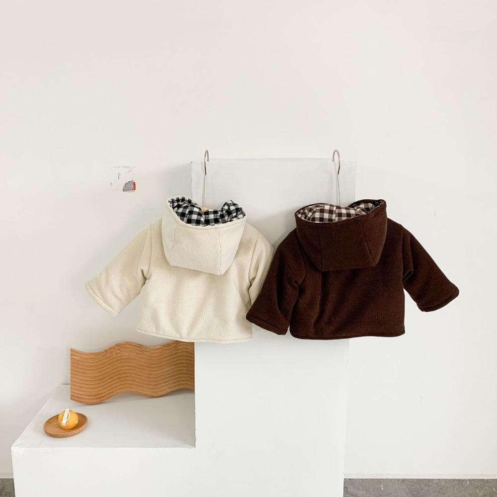 Winter Verdikte Kinderen Katoenen Jas Koreaanse Versie Plaid Baby Gewatteerde Jas Warm Jongens Meisjes Outerwears Hooded Doek