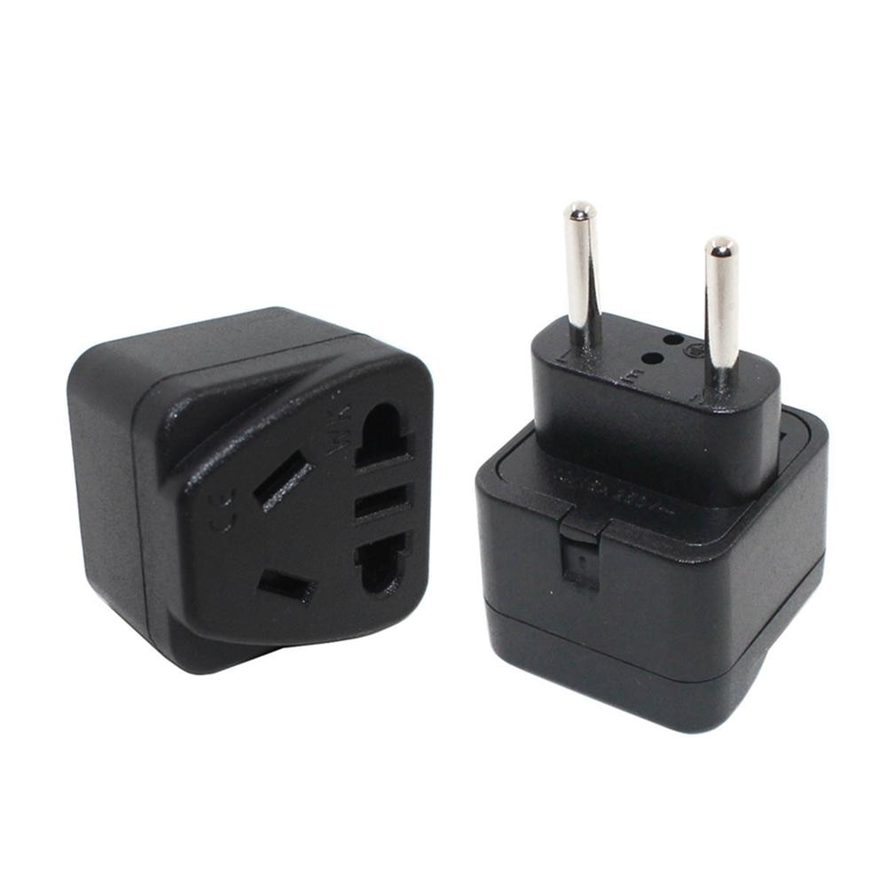European Standard 4.0mm 2 Round Pin Travel Adapter with Safety Shuttet US/AU/China To EU Adapte Wall Charging Plug Converter