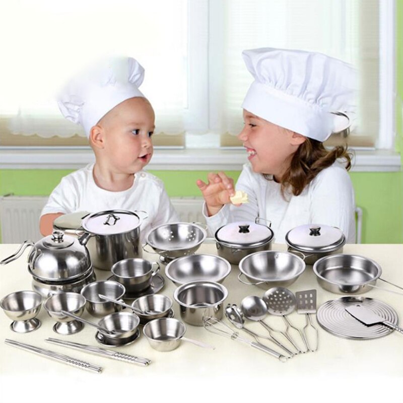 25pcs Stainless Steel Kitchen Cooking Utensils Mini Tools Play House