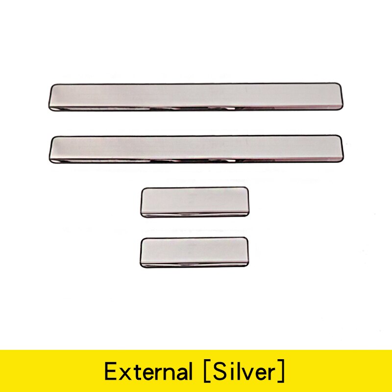 Golf Mk8 Instaplijsten Golf 8 Interieur Accessoires Rvs Welkom Pedaal Decoratieve Strip Car Sticker: External silver 4pcs